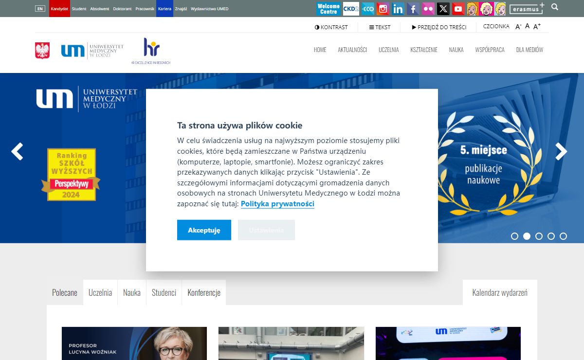 Uniwersytet Medyczny w Łodzi - największa uczelnia medyczna w Polsce