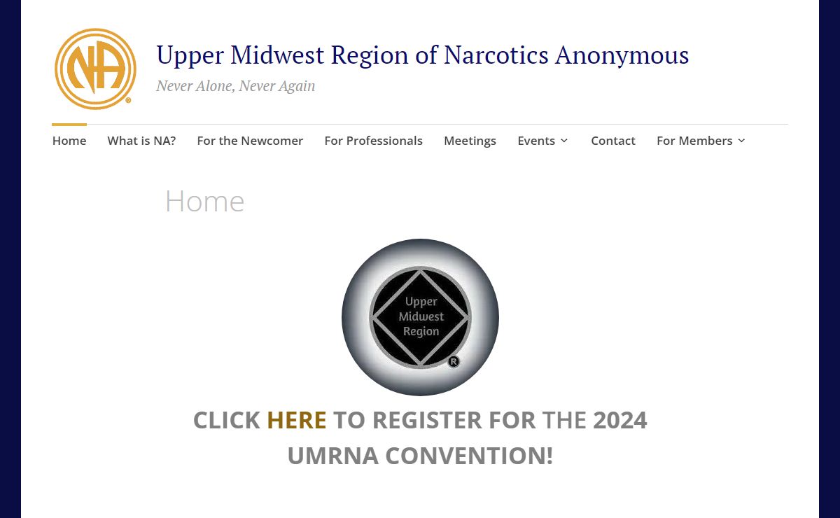 Upper Midwest Region of Narcotics Anonymous – Never Alone, Never Again