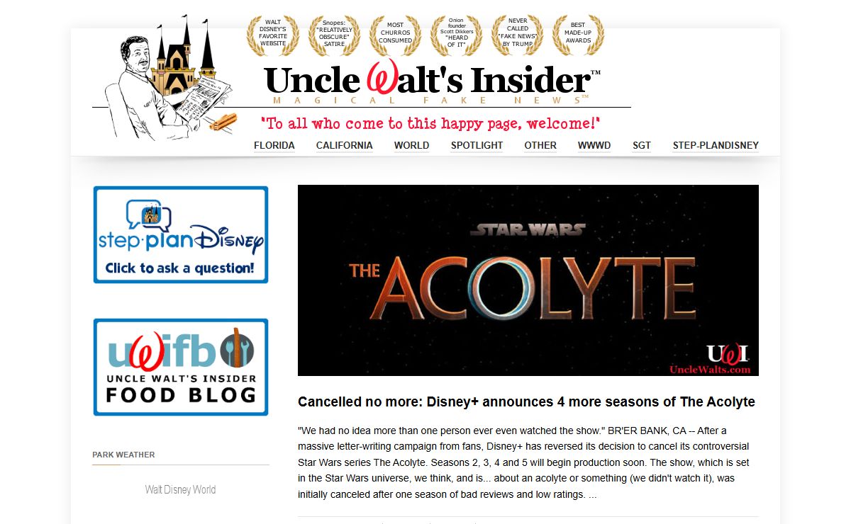 Uncle Walt's Insider Uncle Walt's Insider
