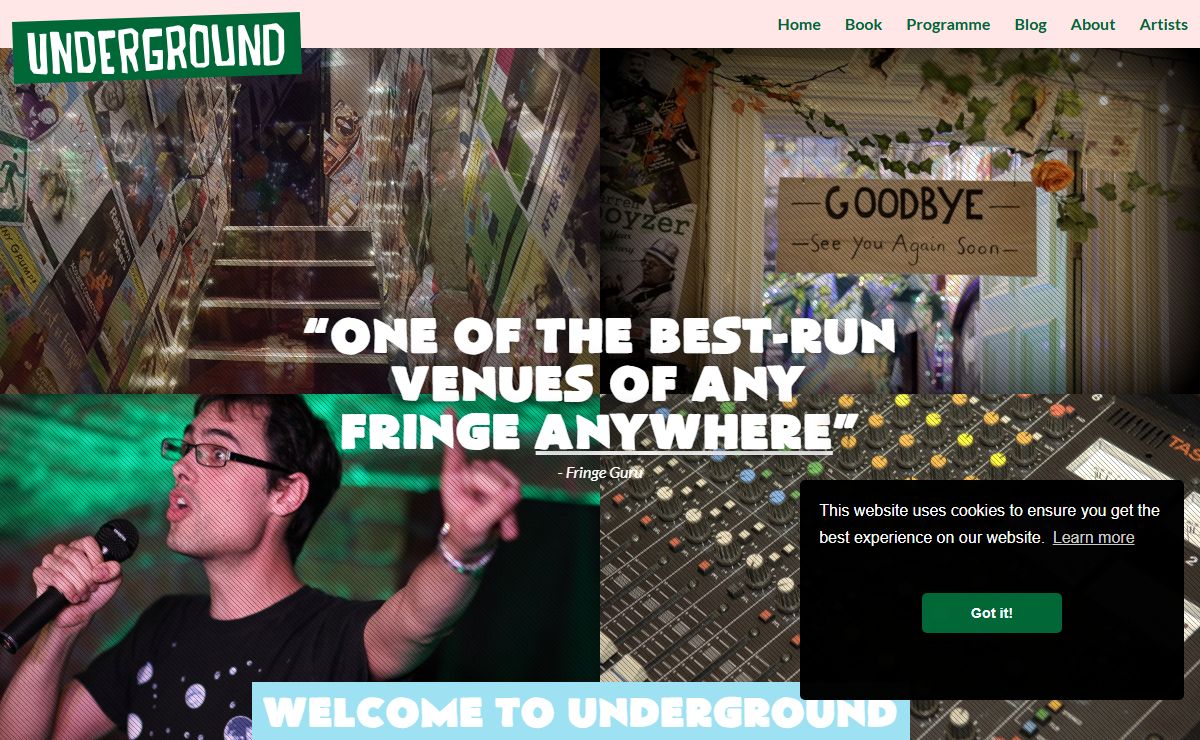 Welcome to Underground · Underground Venues at the Buxton Fringe