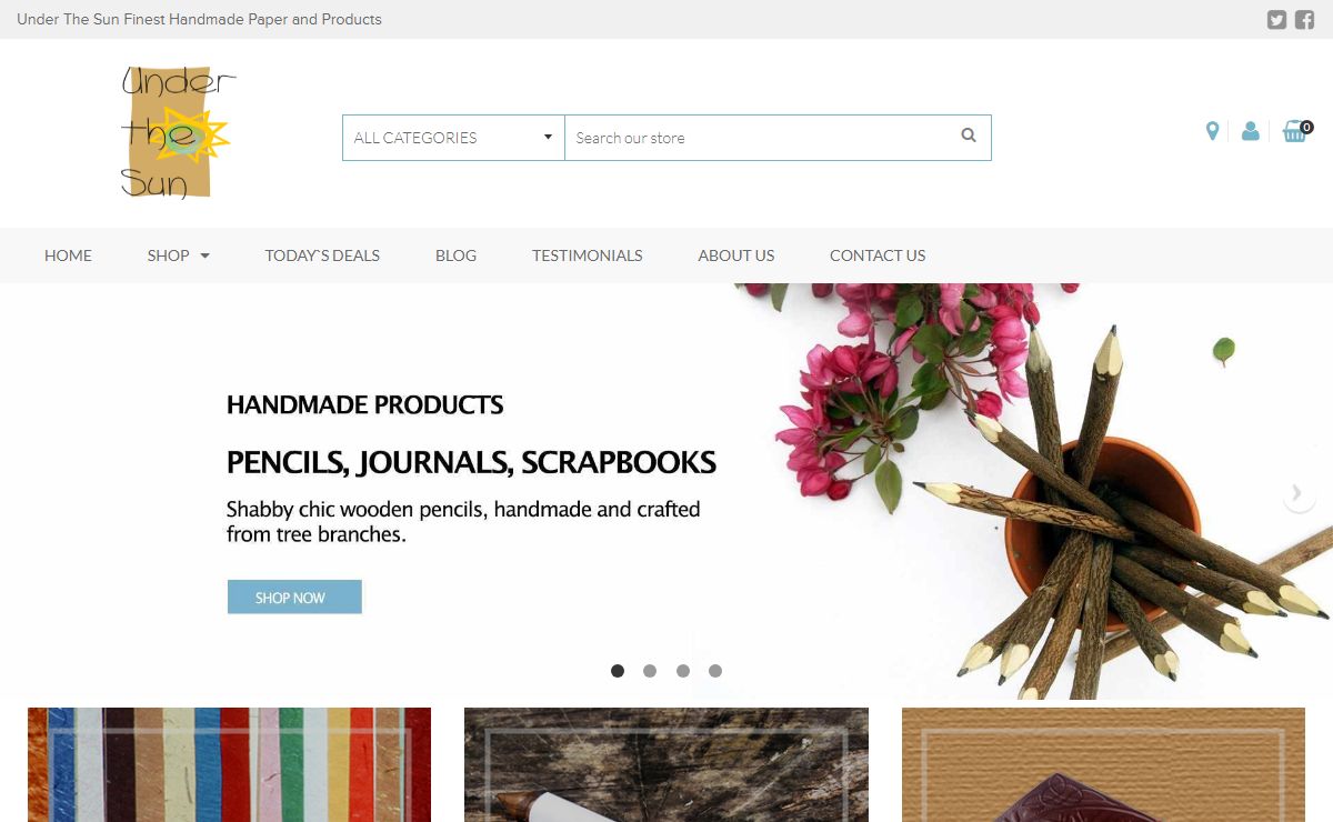 Finest Handmade Decorative Paper And Products | Under The Sun Store