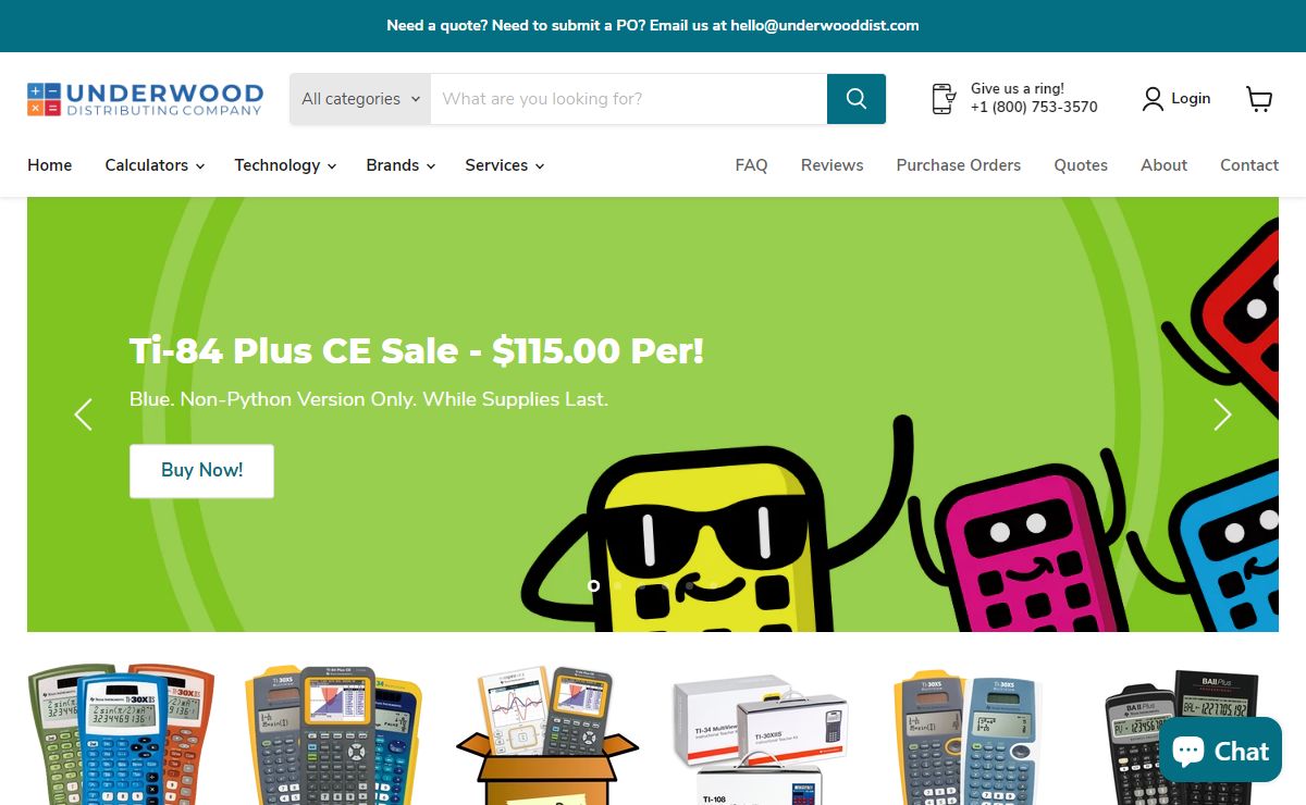 Underwood Distributing Co. | Wholesale Calculators for Sale