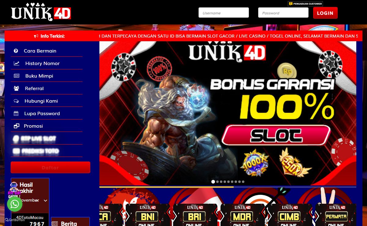 UNIK4D > Play Trusted Situs Hadiah Undian Online Huge Jackpots & Easy Wins Await