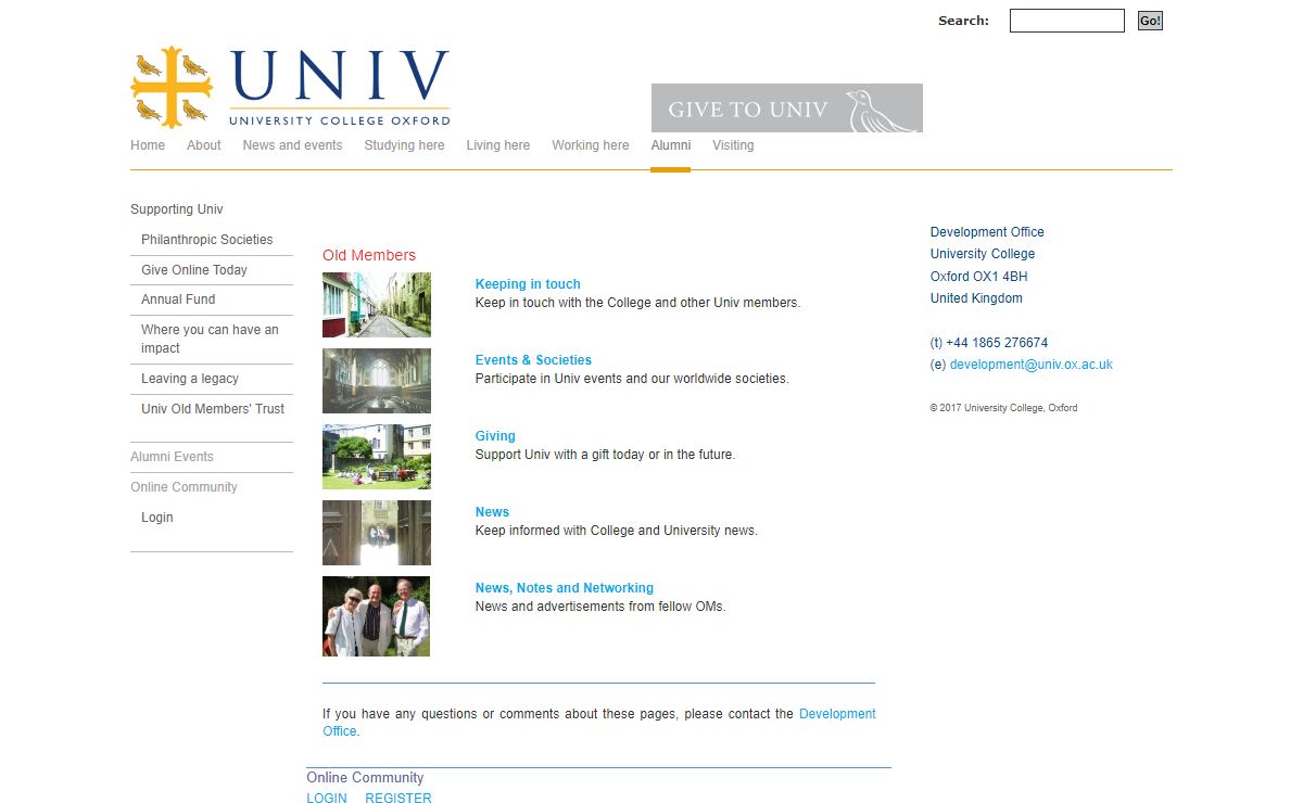 University College Oxford and the Univ Old Members' Trust