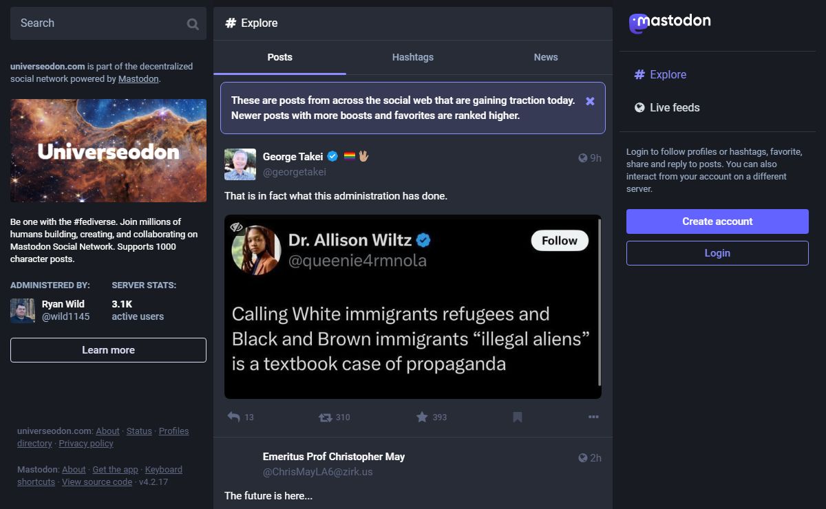 Explore - Universeodon Social Media