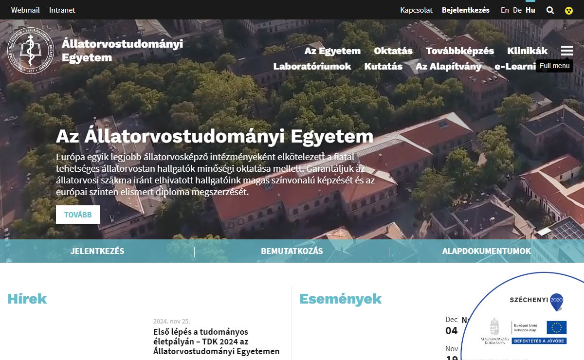 Kezdőlap – Állatorvostudományi Egyetem