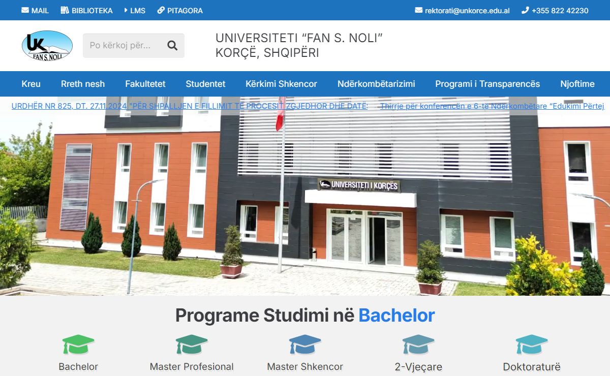 Home - Universiteti "Fan S. Noli", Korçë