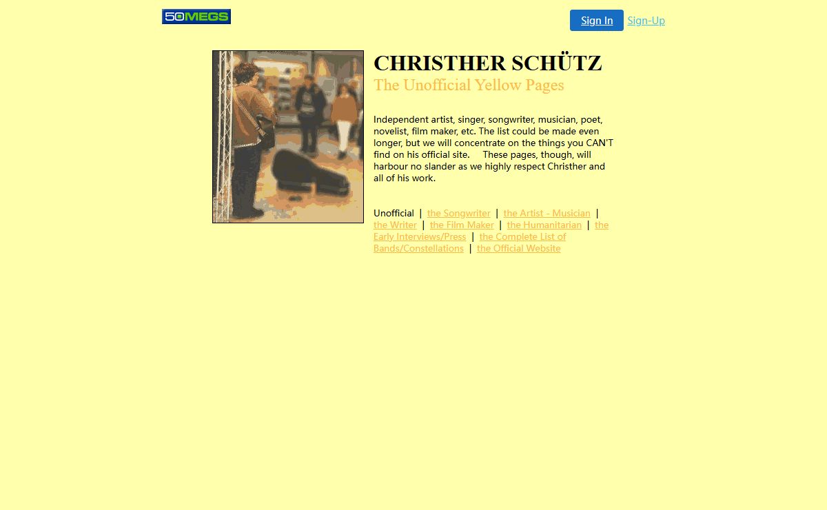 Unofficial Yellow Pages: Christher Schütz