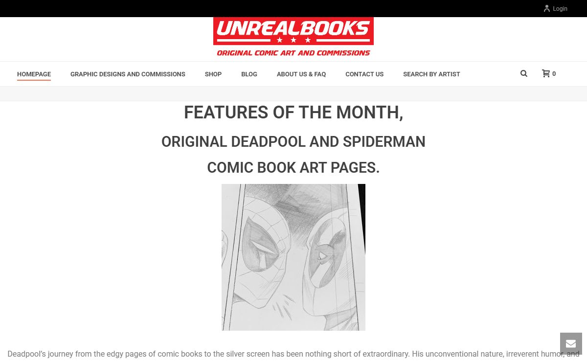 Unreal Books – Original Comic Art Graphic Design and Commissions