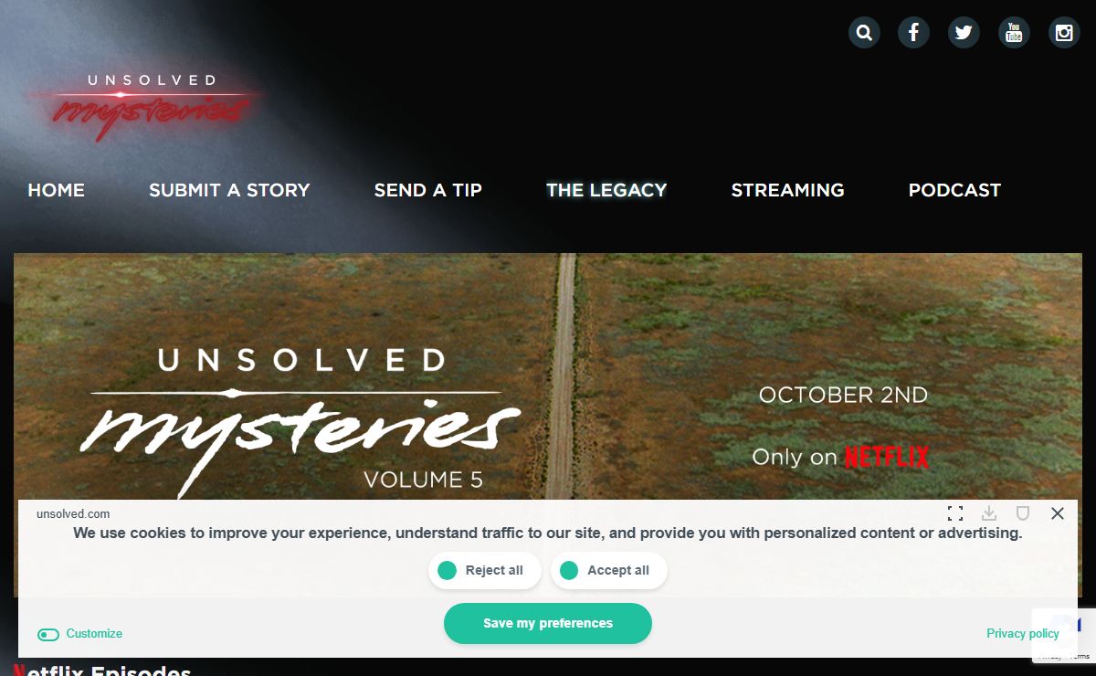 Unsolved Mysteries - The Original, Iconic Television Series