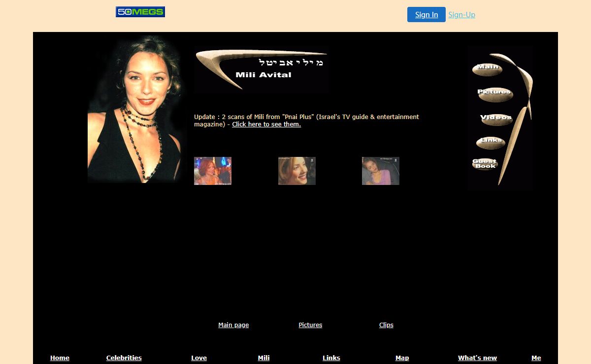 Pictures of the actress Mili Avital