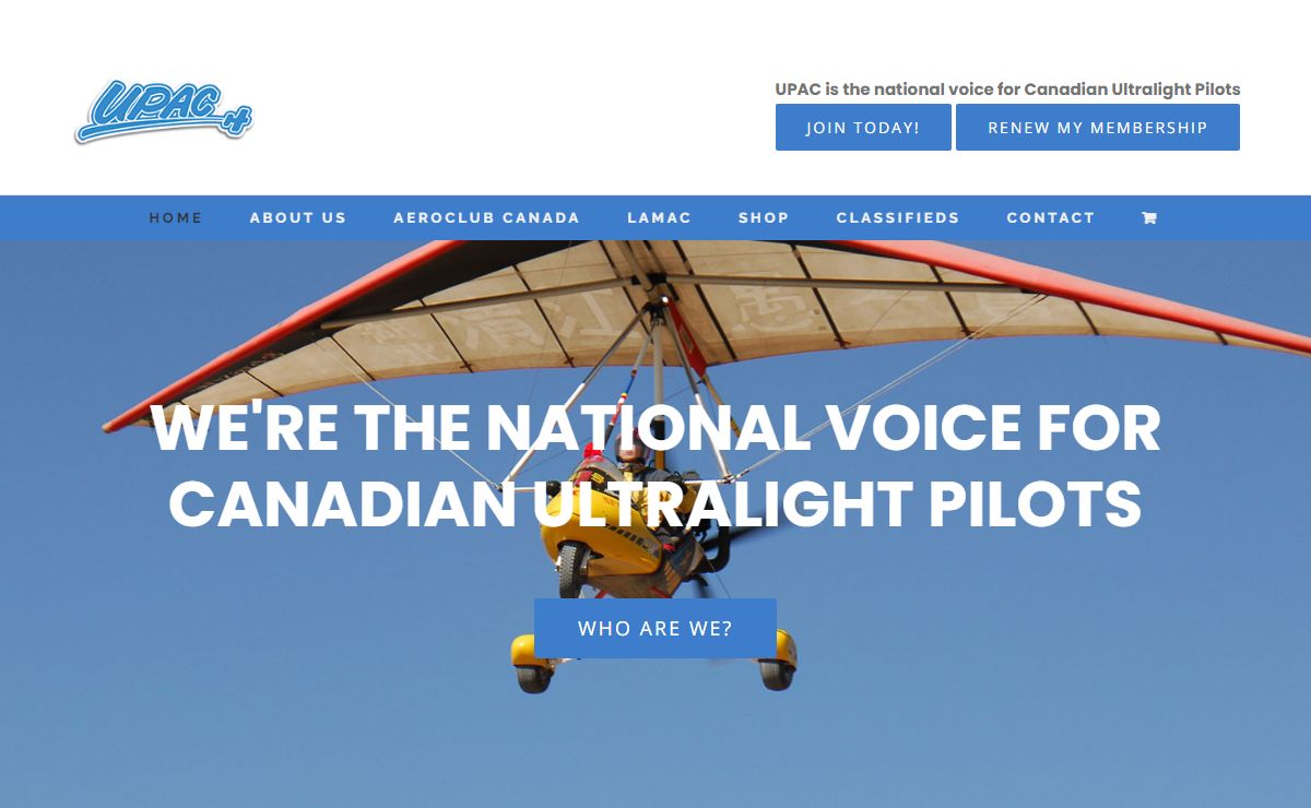 Ultralight Pilots Association of Canada – UPAC is the national voice for Canadian Ultralight Pilots