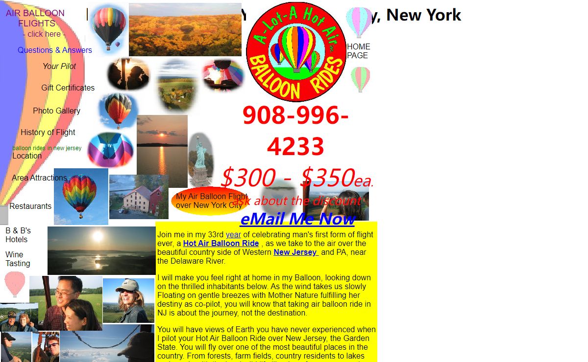 Balloon Rides in NJ, NY, PA, NYC. Fly with experienced prefessionals