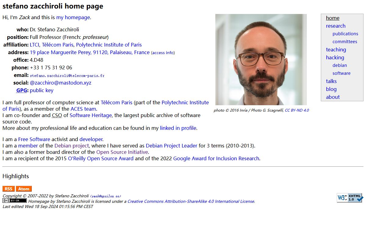stefano zacchiroli home page