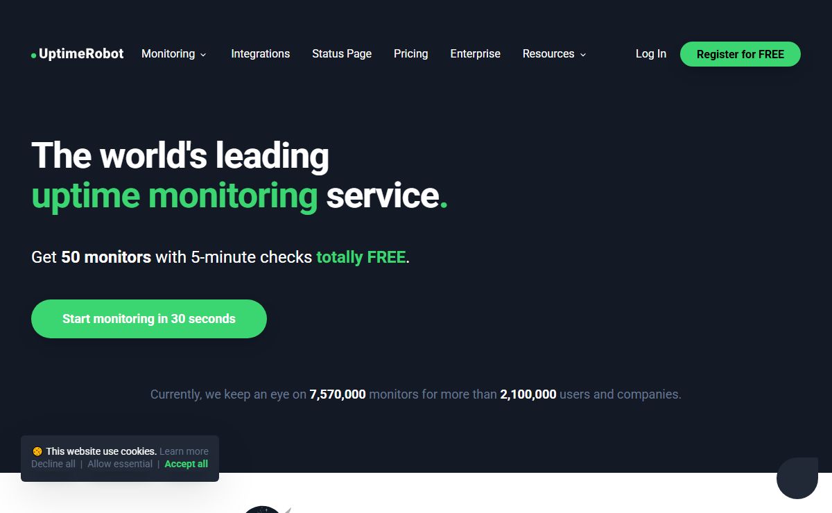 UptimeRobot: Free Website Monitoring Service
