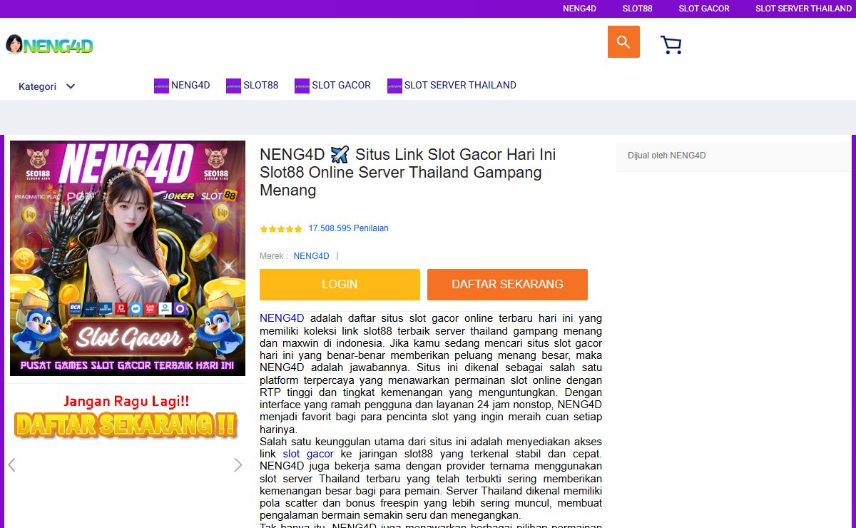 NENG4D ✈️ Situs Link Slot Gacor Hari Ini Slot88 Online Server Thailand Gampang Menang
