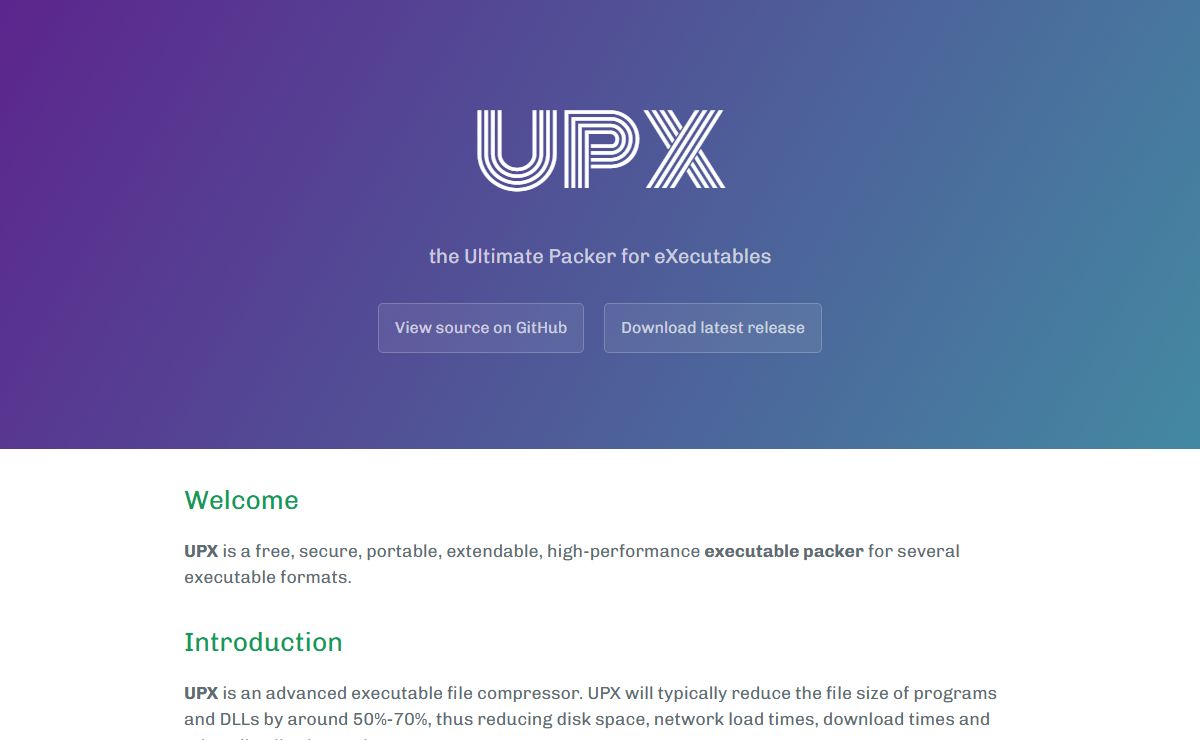 UPX: the Ultimate Packer for eXecutables - Homepage