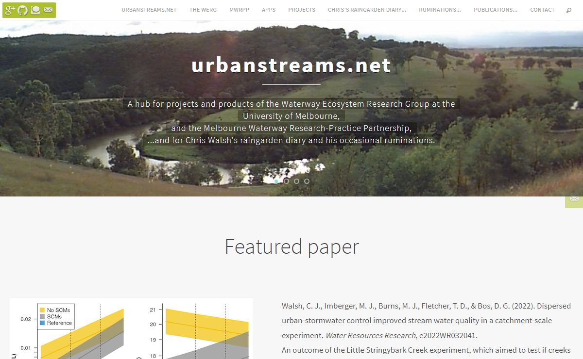 urbanstreams.net – Stream ecology, Raingarden Diary, Chris Walsh's blog