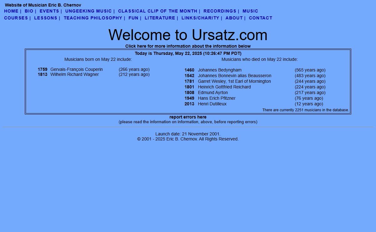 Welcome to Ursatz.com