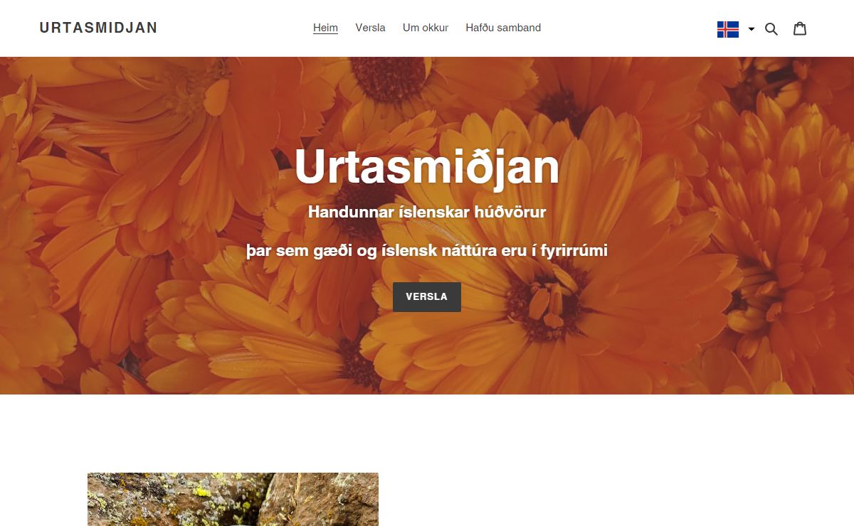 Urtasmiðjan hreinar íslenskar húðvörur úr íslenskum jurtum – Urtasmidjan