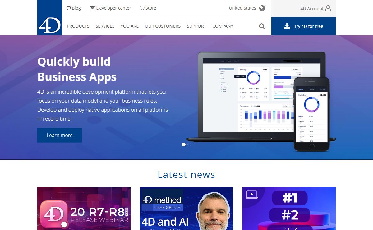 Fast development platform for business apps | 4D