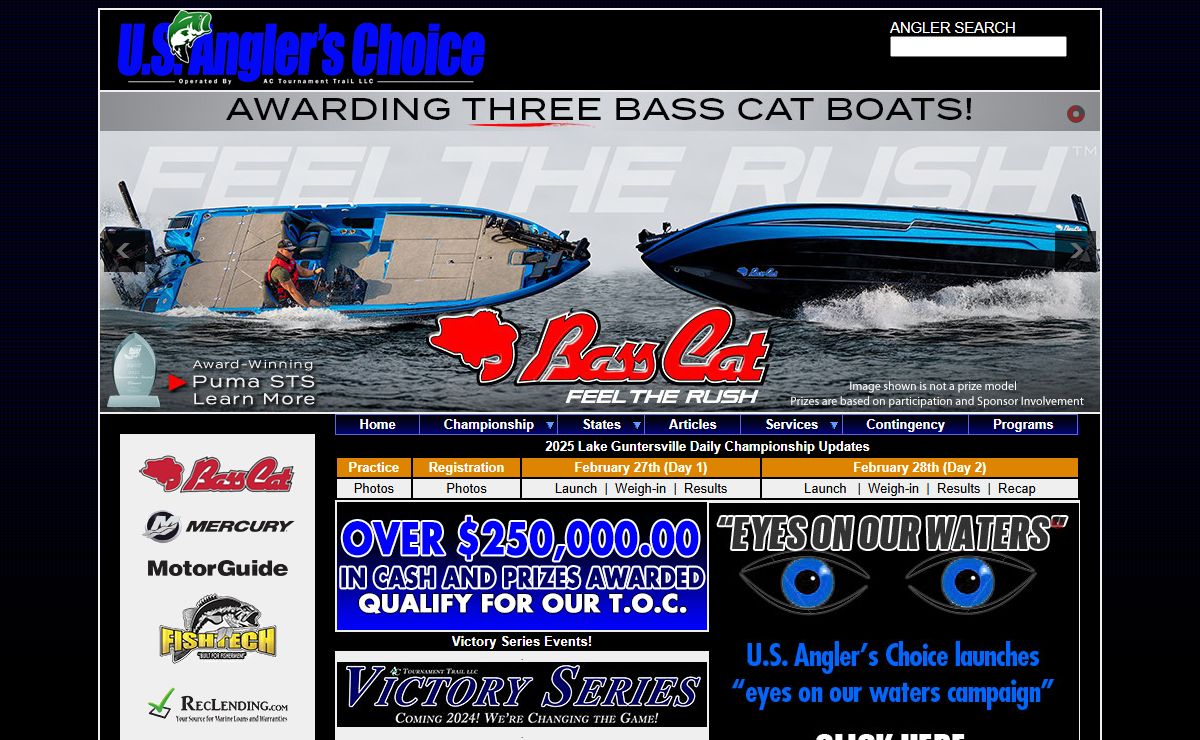 Official Home of US Angler's Choice Bass Tournaments