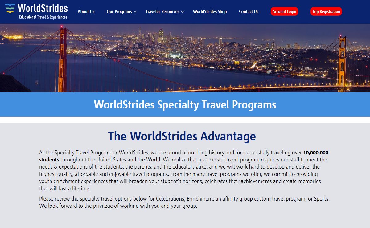 Specialty Travel Programs - WorldStridesWorldStrides – Specialty Travel