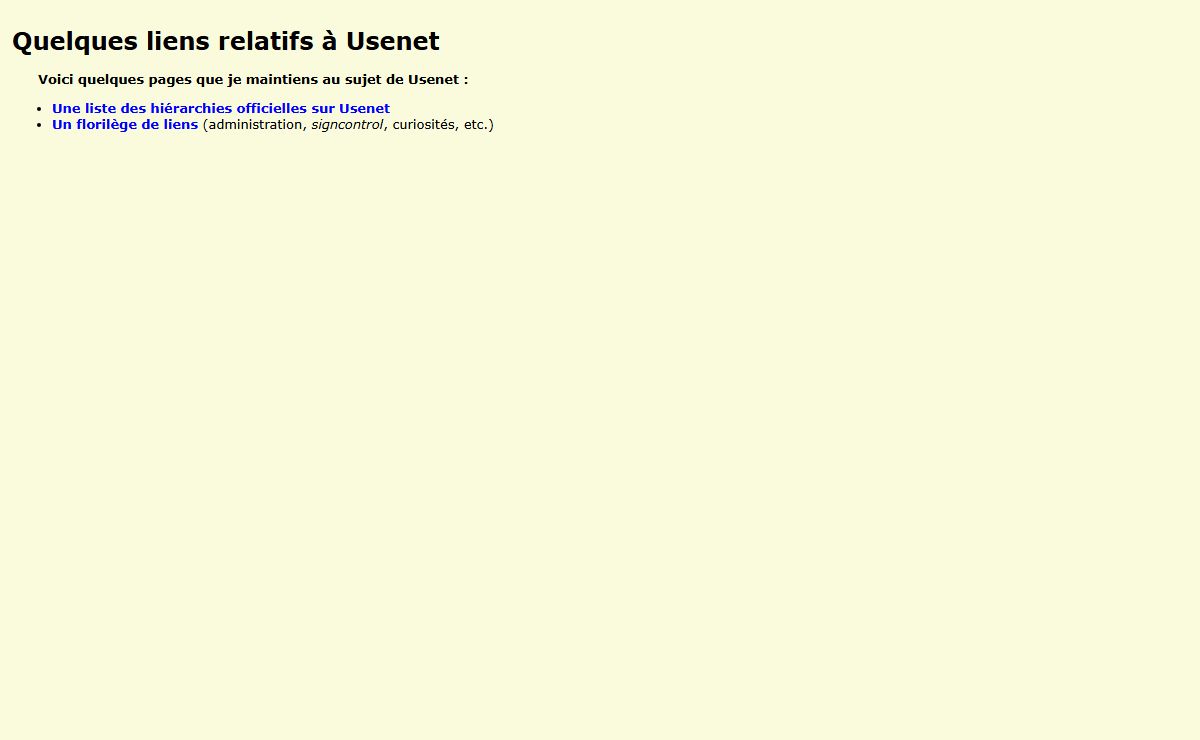 Quelques liens sur Usenet -- Julien ÉLIE