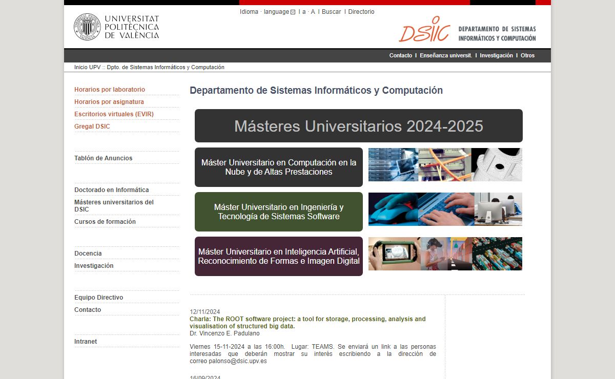 Dpto. de Sistemas Informáticos y Computación: UPV