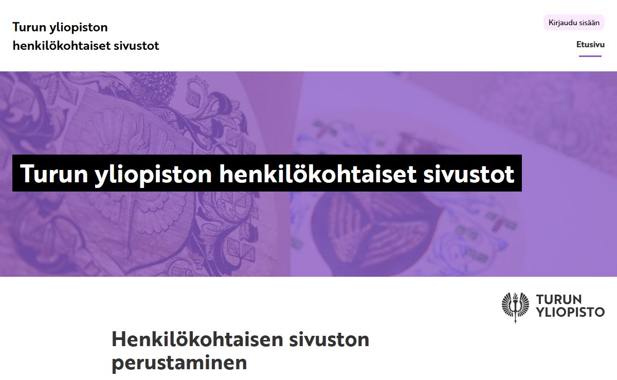 Henkilökohtaisen sivuston perustaminen | Turun yliopiston henkilökohtaiset sivustot