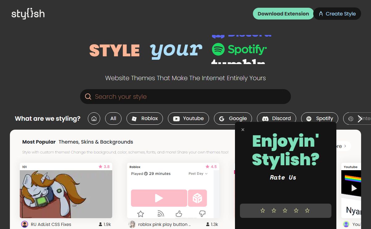 Website Themes & Skins by Stylish | Userstyles.org