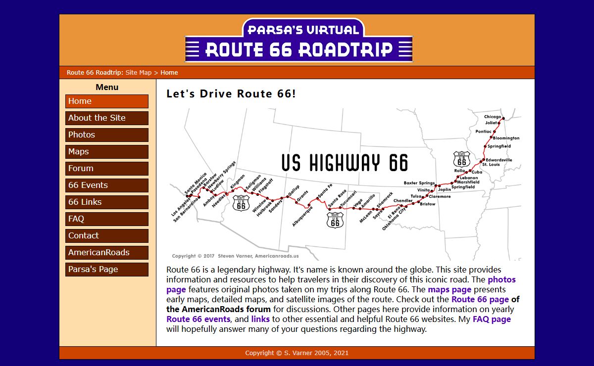 Parsa's Virtual Route 66 Roadtrip — A Cyber Journey Down The Mother Road