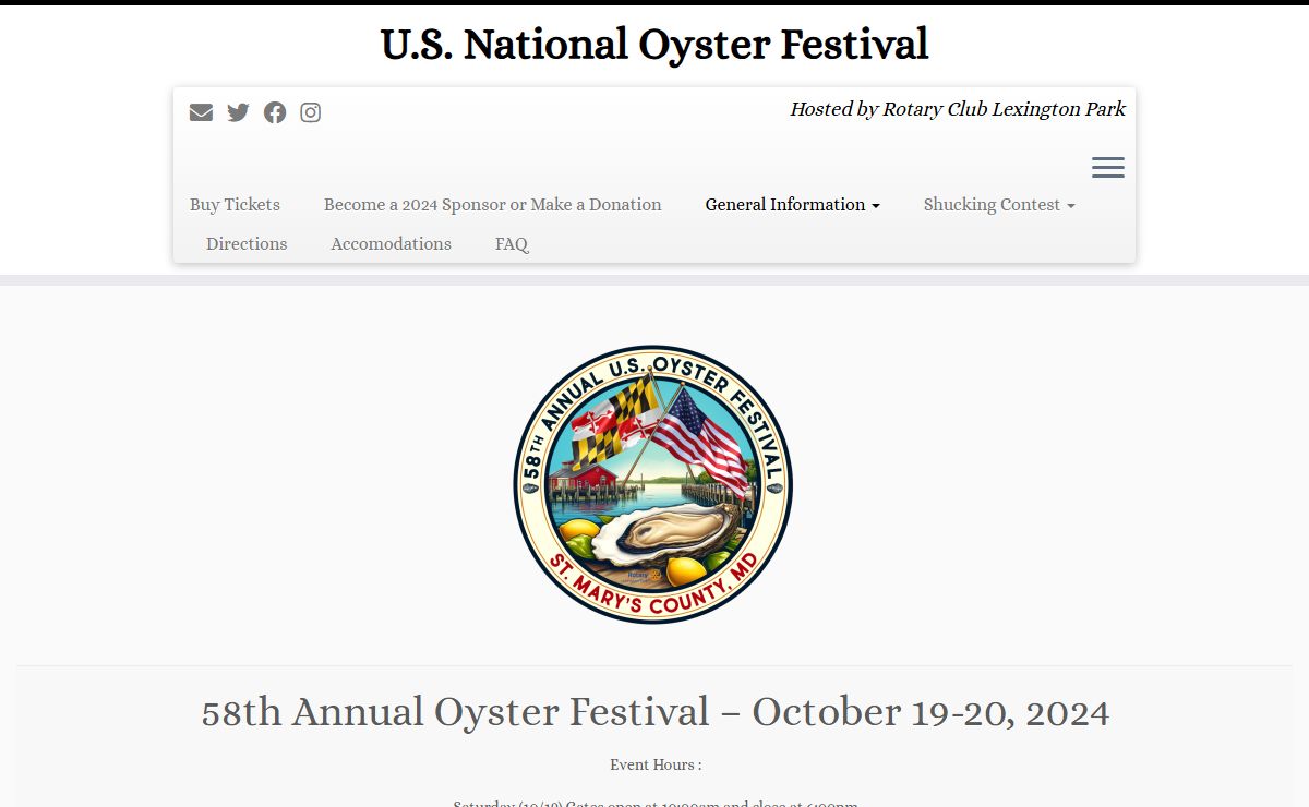 U.S. National Oyster Festival – Hosted by Rotary Club Lexington Park