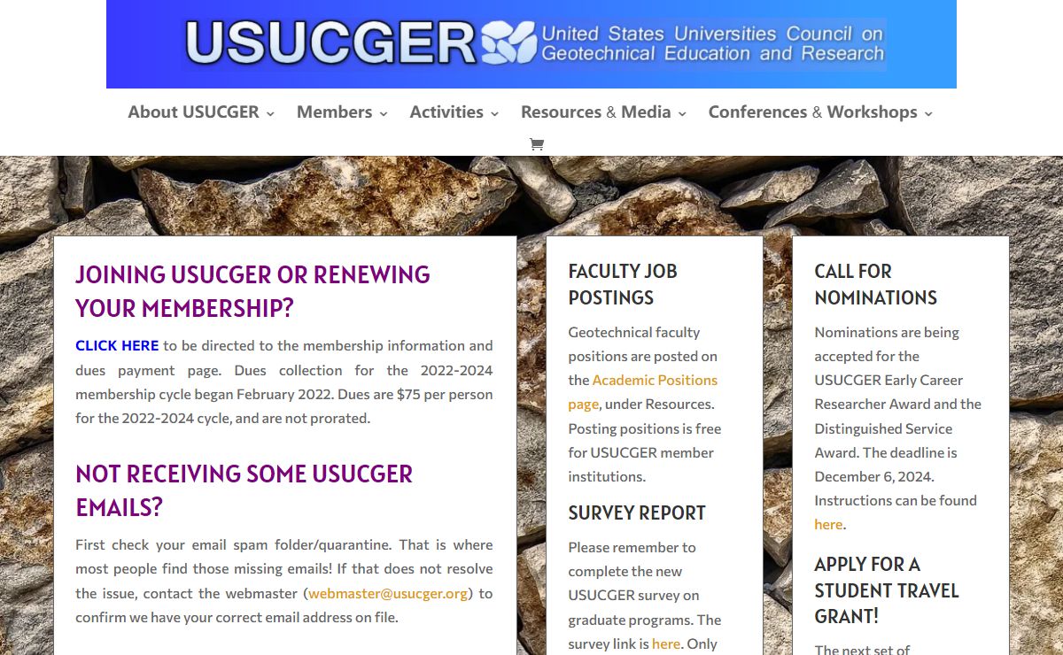 USUCGER | United States Universities Council on Geotechnical Education and Research