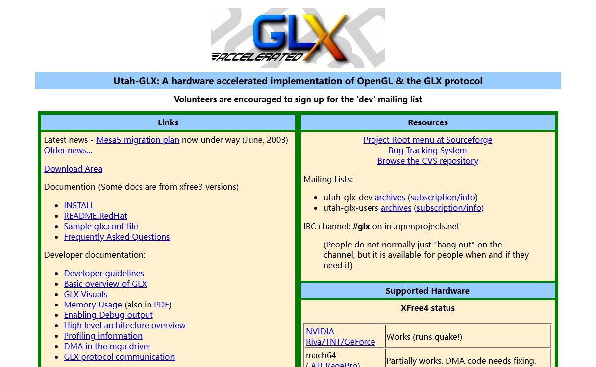 Utah-GLX: A hardware accelerated implementation of OpenGL & the GLX protocol