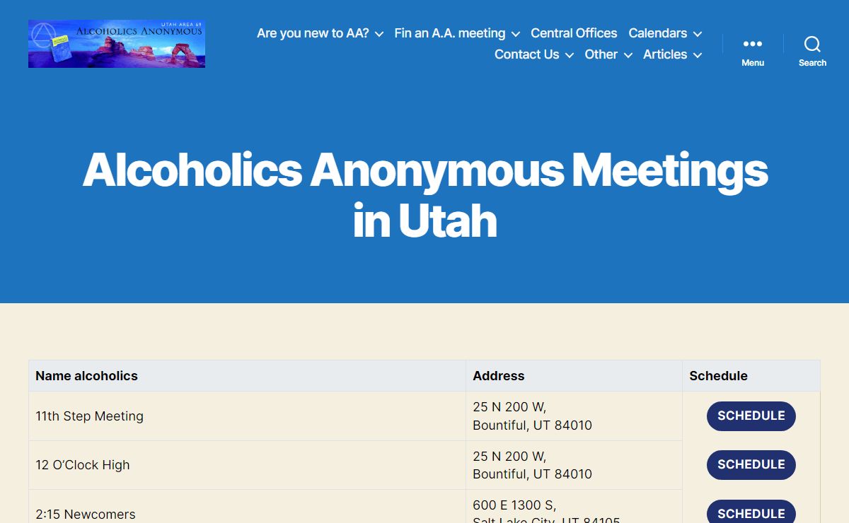 Alcoholics Anonymous Meetings in Utah - Utah Alcoholics Anonymous