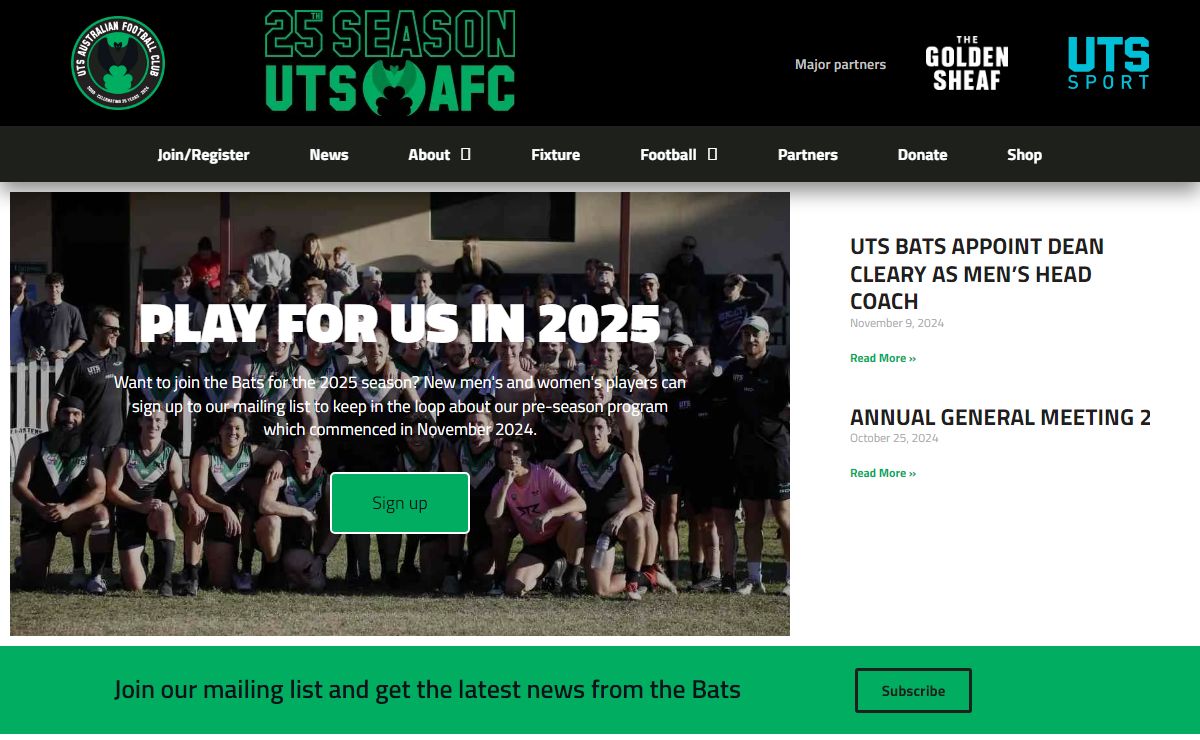 UTS Australian Football Club | The Bats | AFL Sydney | Eastern Sydney