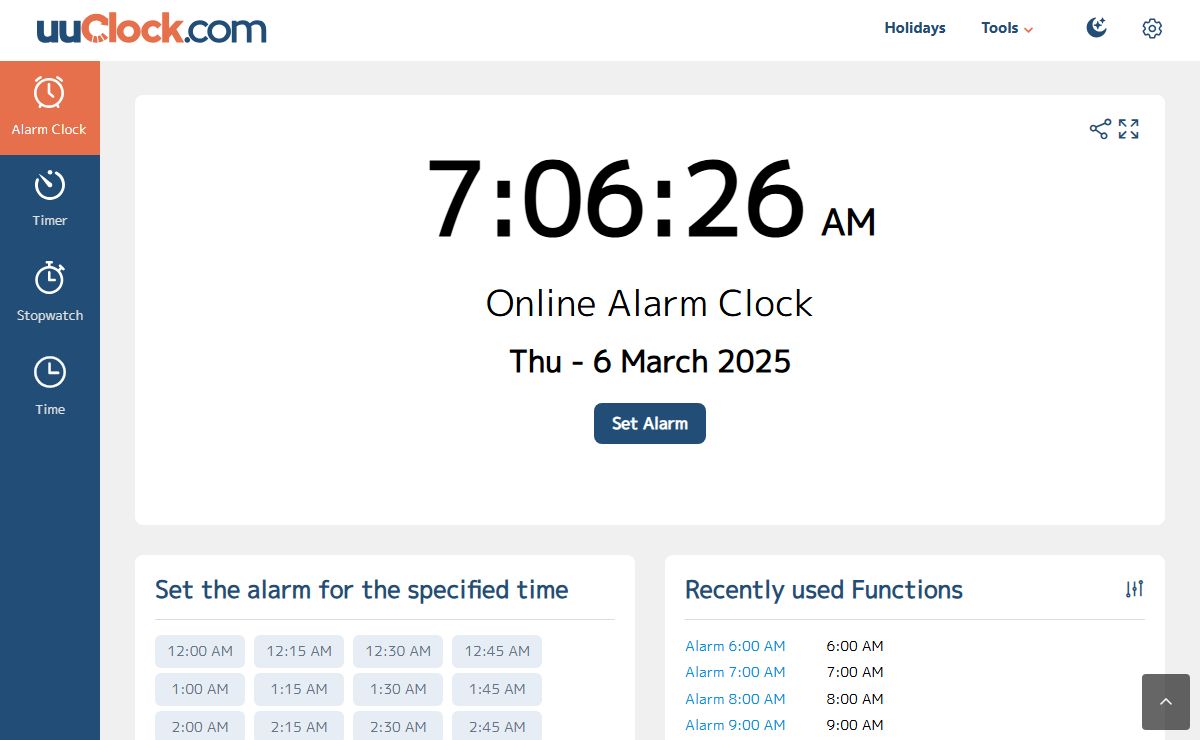 Online Alarm Clock