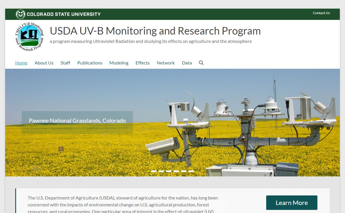 USDA UV-B Monitoring and Research Program – a program measuring Ultraviolet Radiation and studying its effects on agriculture and the atmosphere