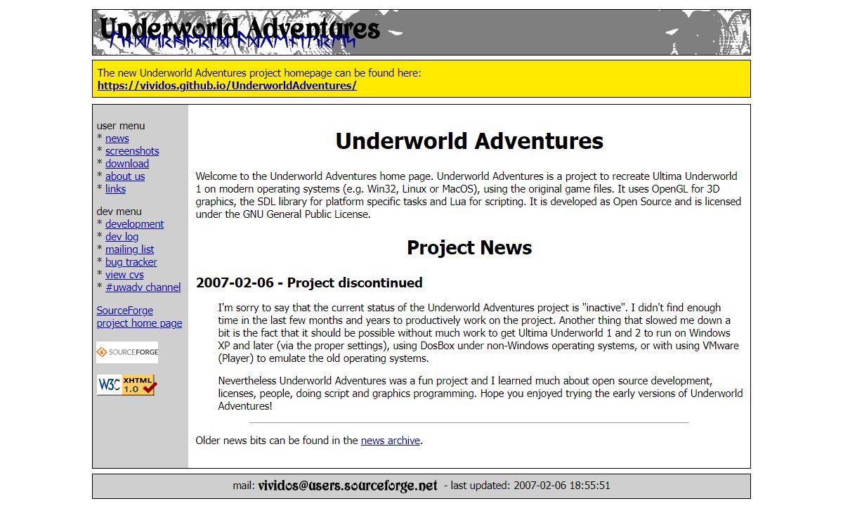 Underworld Adventures Home Page