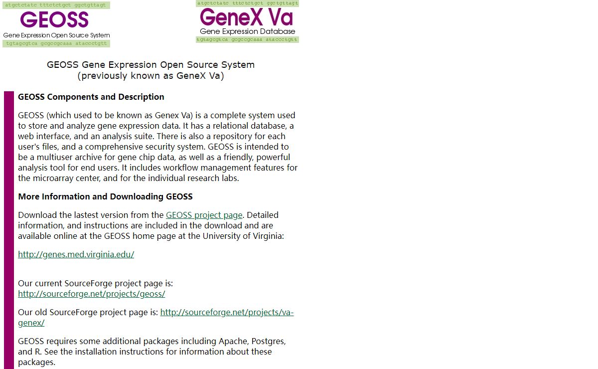 GEOSS - Gene Expression Open Source System