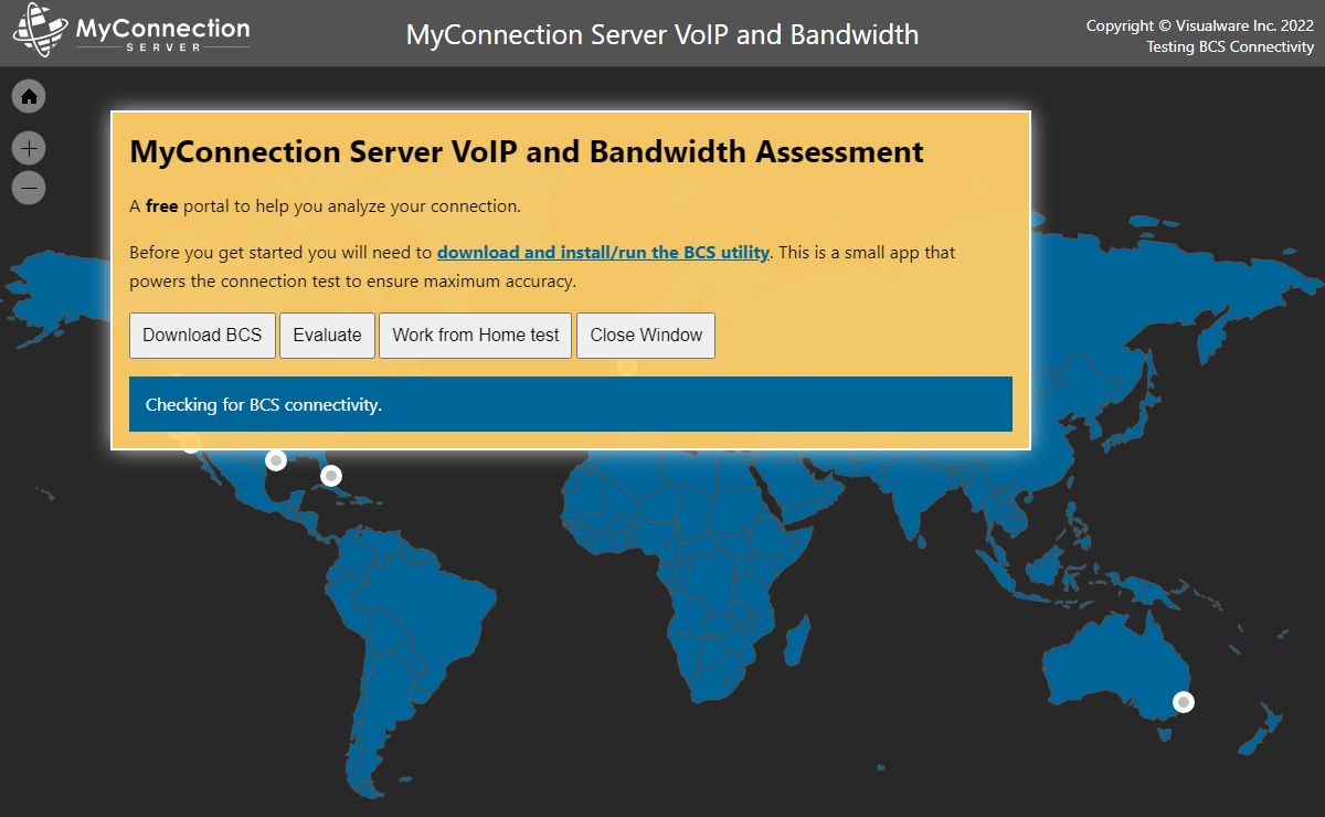 MyConnection Server VoIP and Bandwith Assessment Cloud