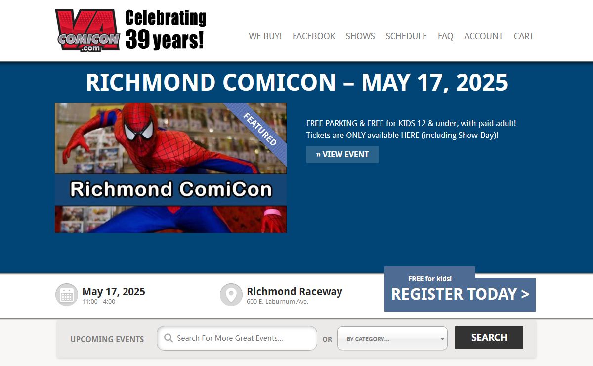 2024 VA Comicon in Richmond! Virginia Comic Con! » Celebrating 38 years of Collectible Comics, Toys & Cosplay!