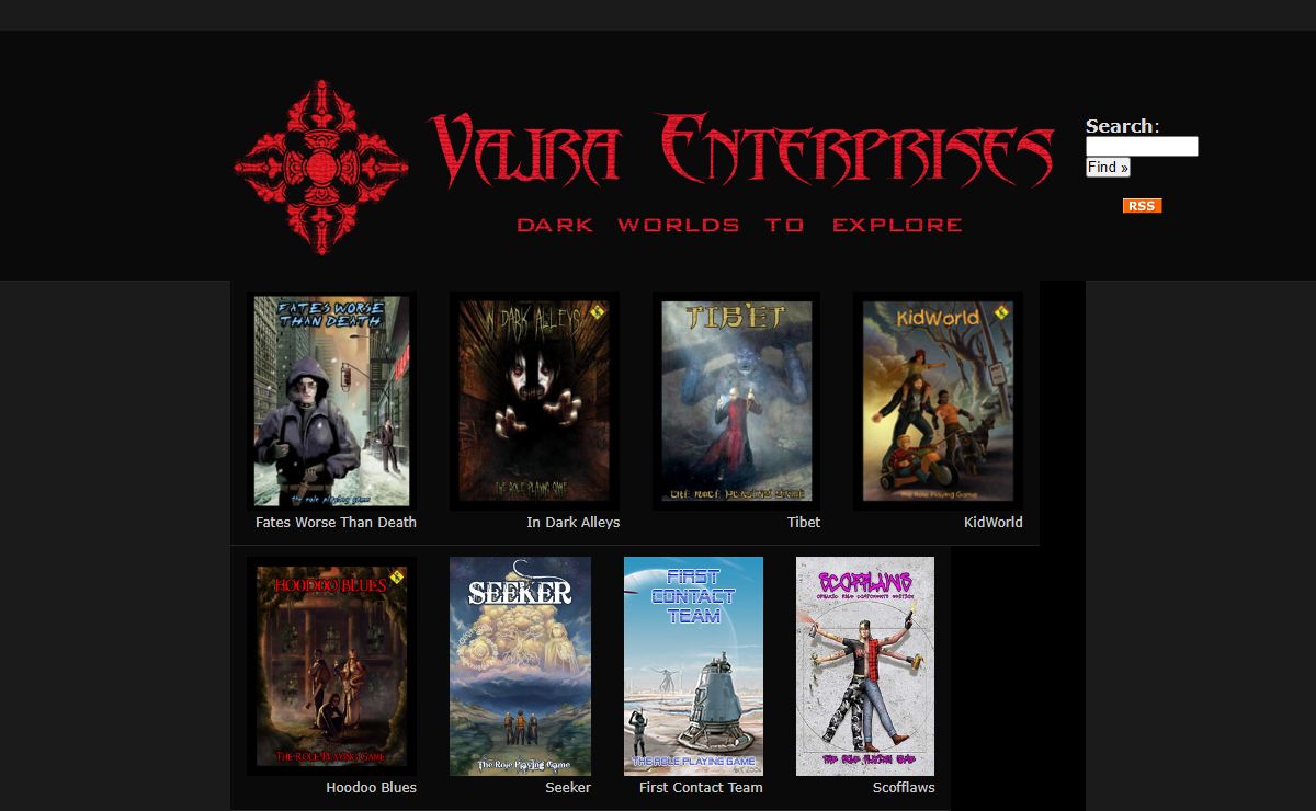 Vajra Enterprises: makers of Fates Worse Than Death the RPG and Tibet the RPG