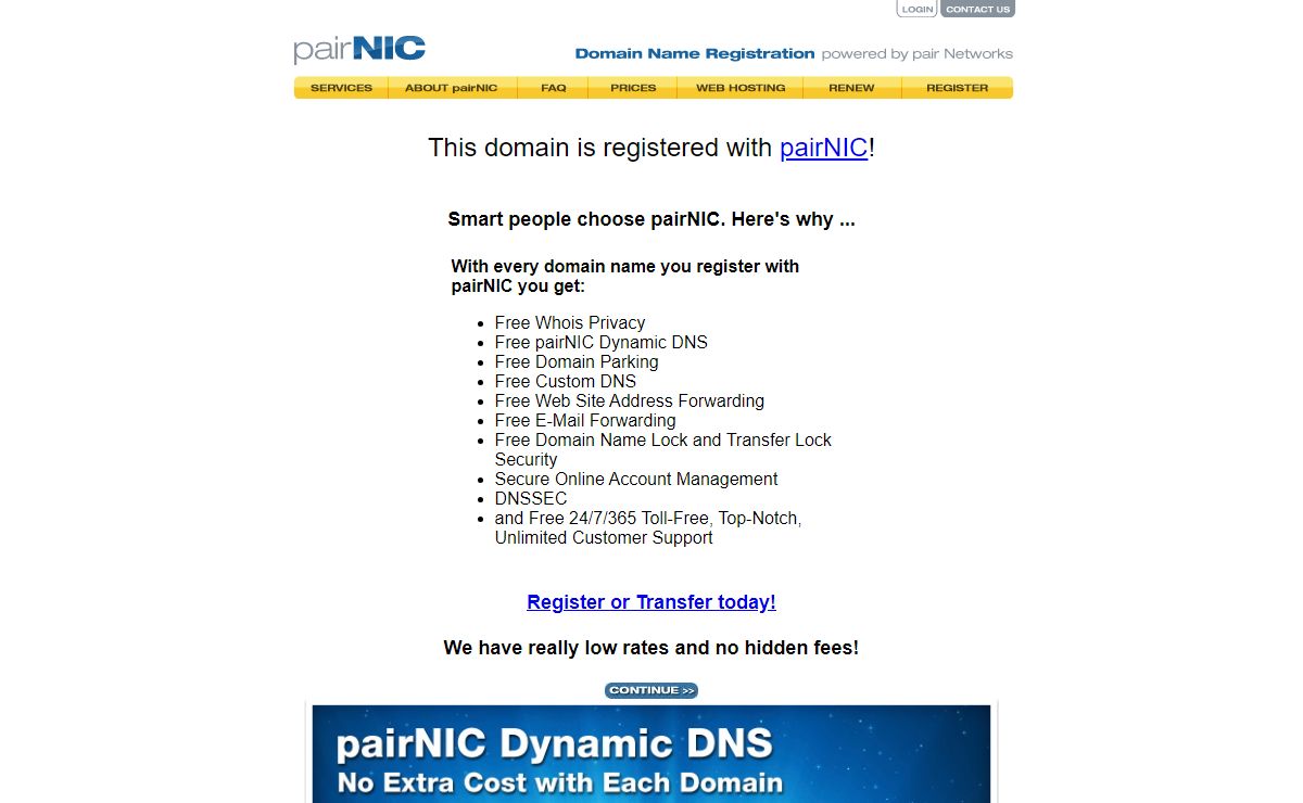 Registered with pairNIC.com