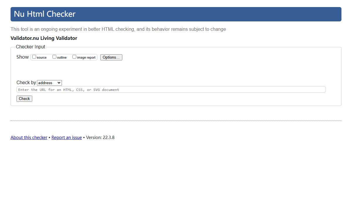Validator.nu - Nu Html Checker