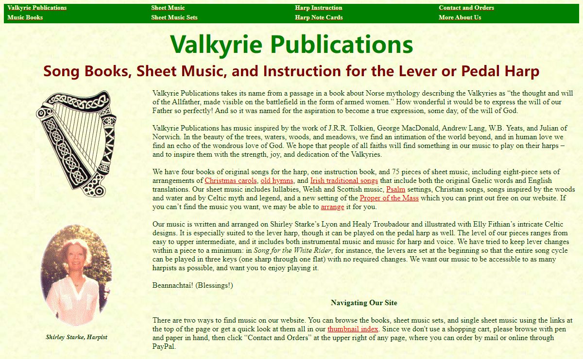 Valkyrie Publications - Sheet Music, Song Books, Instruction for the Harp