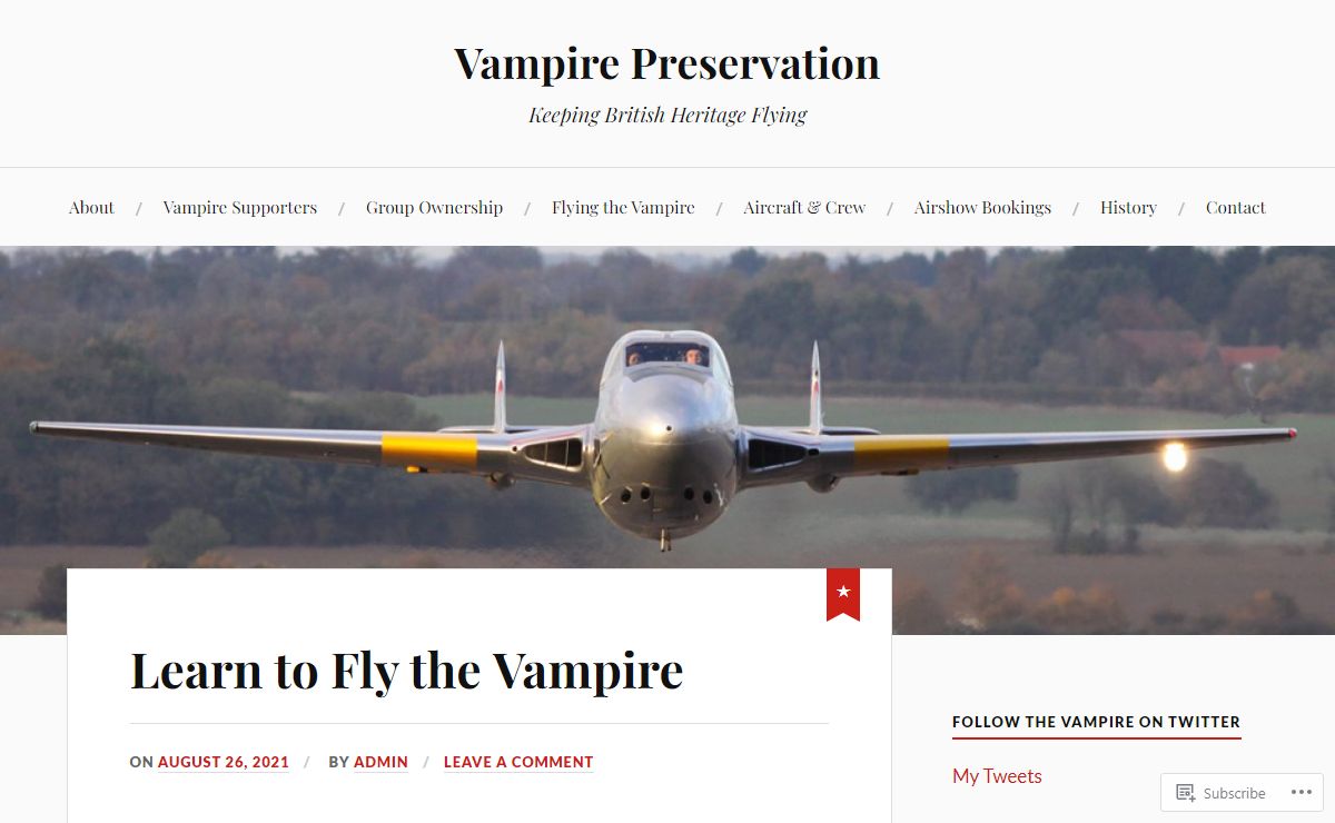 Vampire Preservation – Keeping British Heritage Flying
