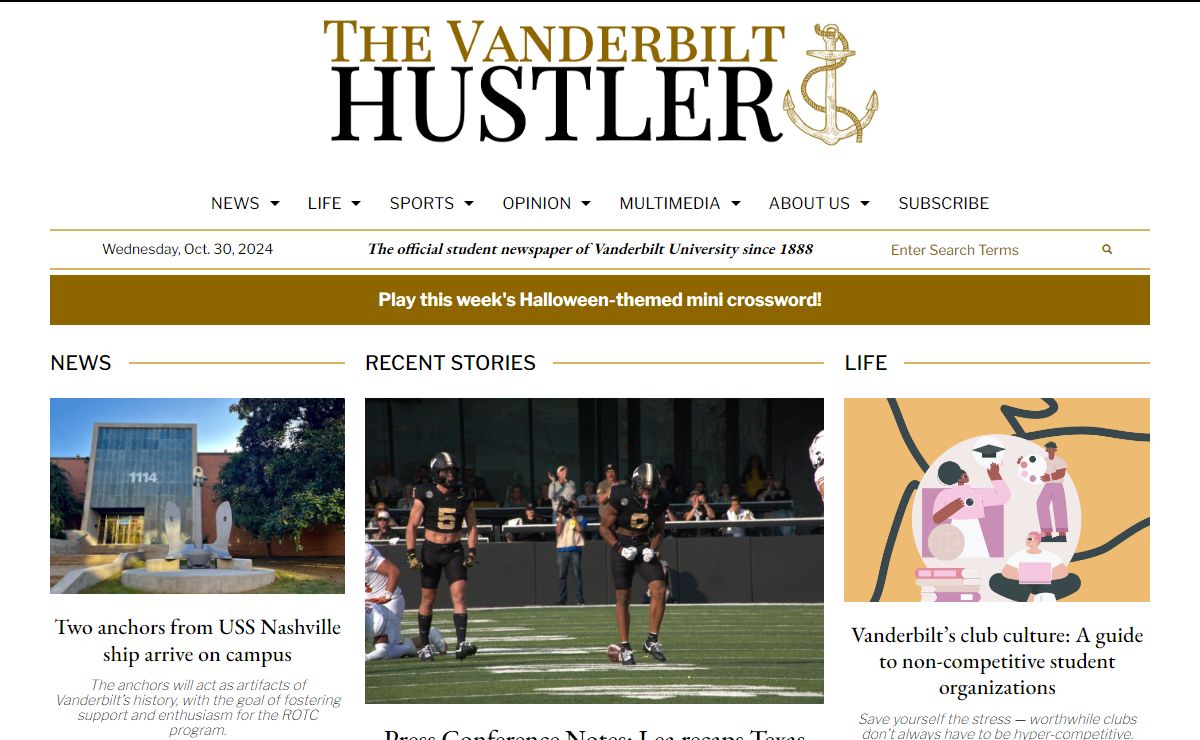 The Vanderbilt Hustler - The official student newspaper of Vanderbilt University
