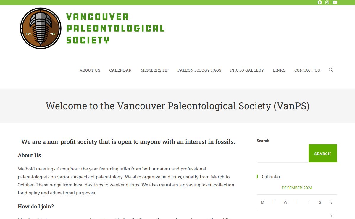 Vancouver Paleontological Society – Non-profit society open to anyone with an interest in fossils